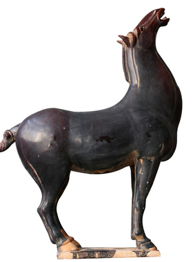 仿古三彩艺术品软装中式天马摆件