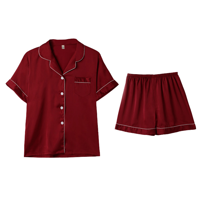 短袖丝绸性感夏季女士大码家居服
