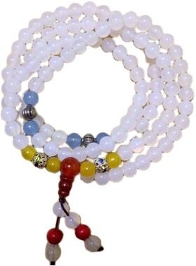 多圈佛珠礼物美容养颜白玛瑙巨惠