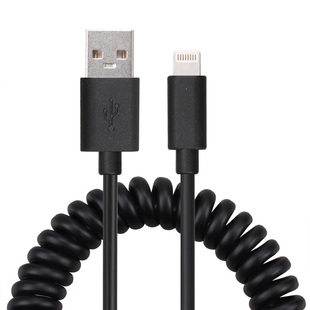 肥熊适用苹果数据线iPhone11/12/13/MINI/PLus/7/SE/8/X/XS/XR/MAX/iPad迷你4/5车载弹簧线伸缩数据线充电线