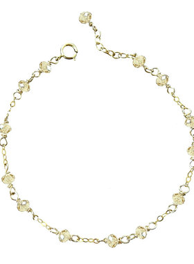 嫣然14k金手链女简约纤细闪亮