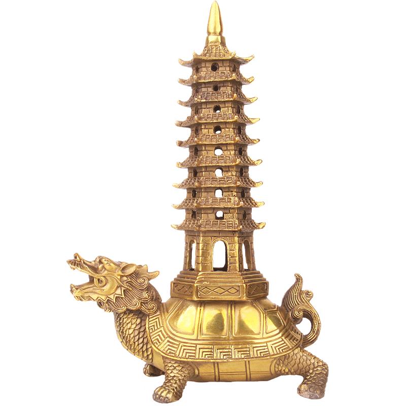 9九层纯铜龙龟文昌塔摆件工艺品