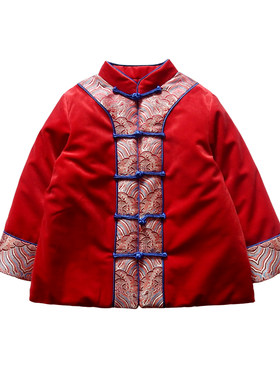 儿童唐装拜年服棉加厚汉服男童
