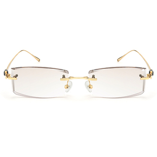 LIFELIKE 钻石切边眼镜男 魅影纯钛无框近视眼镜框架配镜DSY48621