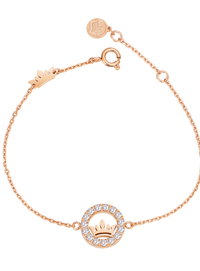 medalqueen玫瑰金女皇冠手链