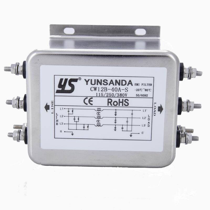 包邮YUNSANDA三相三线EMC端子台CW12B电源滤波器380v 40A 30A 10A