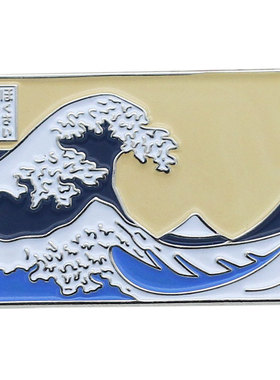 神奈川冲浪里胸针可爱女浮世绘