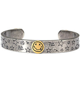 欧美风微笑卡通百搭刻字钛钢手环