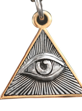 纯银恶魔之眼朋克风毛衣链吊坠