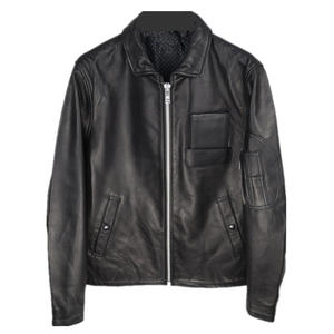 春季新品日系男巴基斯坦头层绵羊皮夹克修身短款真皮皮衣点点里子