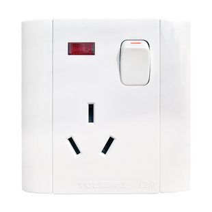 TCL明装空调插座16a插座带开关面板电热水器16安大功率插座3000W
