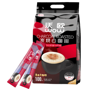 100条装沃欧炭烧咖啡速溶进口三合一