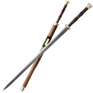 汉武剑手工花纹钢八面汉剑双手硬宝剑古风道具刀剑摆件礼物未开刃