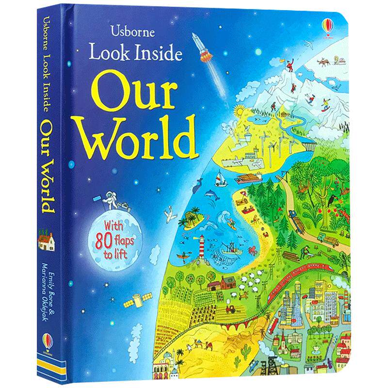 英文原版 Look Inside Our World 看里面系列:我们的世界 儿童揭秘世界纸板翻翻书读物 儿童认识启蒙英文 亲子共读绘本