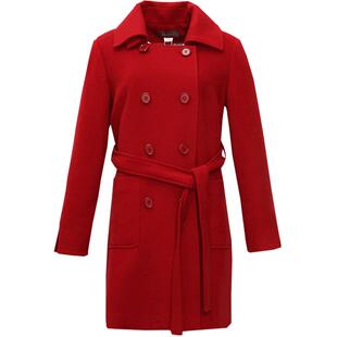 邢氏女装春季新款修身显瘦大码妈妈毛呢外套女中长款加厚呢大衣秋