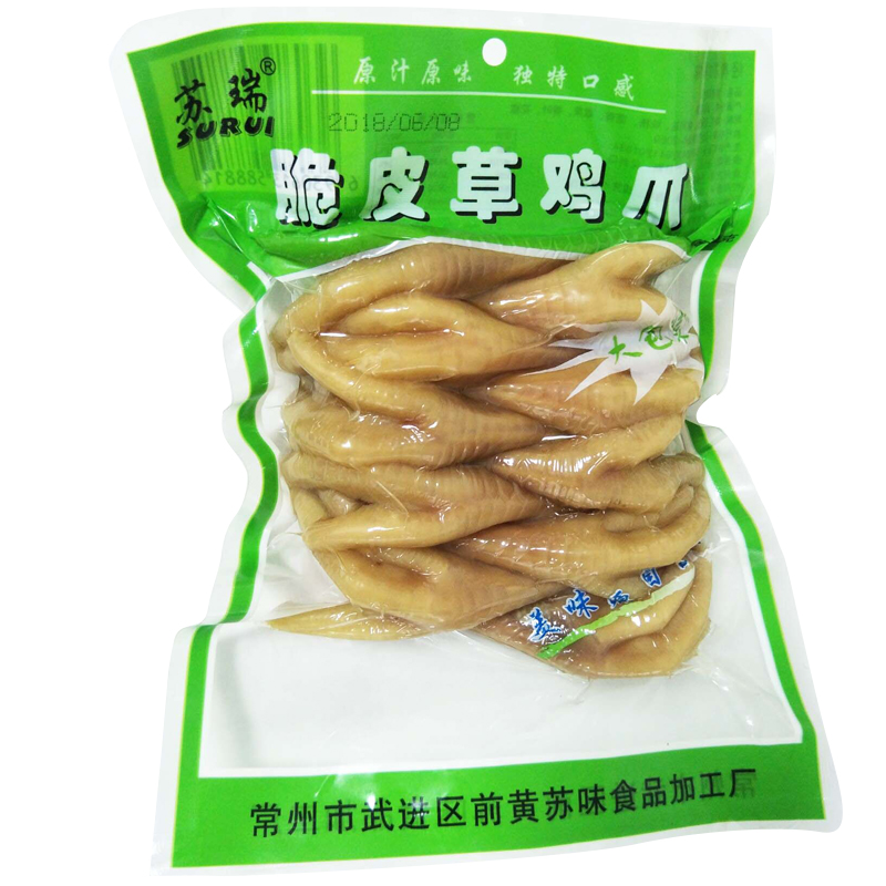 苏瑞脆皮草鸡爪230克115克5包脆皮凤爪即食休闲卤味不辣零食熟食