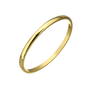 古法磨砂钛钢18K包金搭扣手镯雾感拉丝不褪色chic贵妃手环闺蜜礼