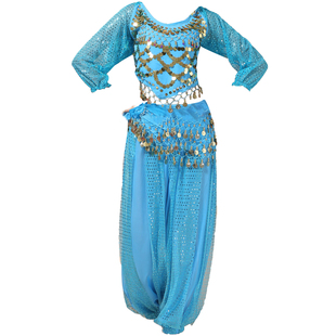 印度舞演出服套装高档舞台民族肚皮舞套装裤长袖亮点舞蹈练习服装