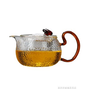 锤纹功夫加厚耐高温玻璃茶壶