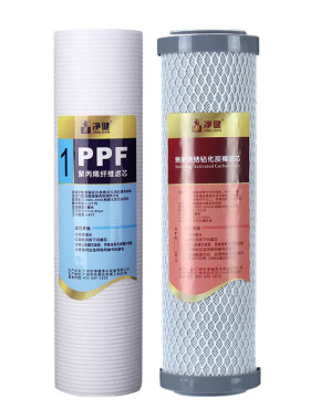 净健净水器滤芯通用全套两级双级10寸家用过滤压缩活性炭PPF棉CTO