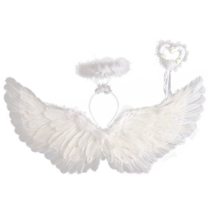 六一儿童天使羽毛翅膀表演道具 模特走秀新娘花童装扮 节日特惠