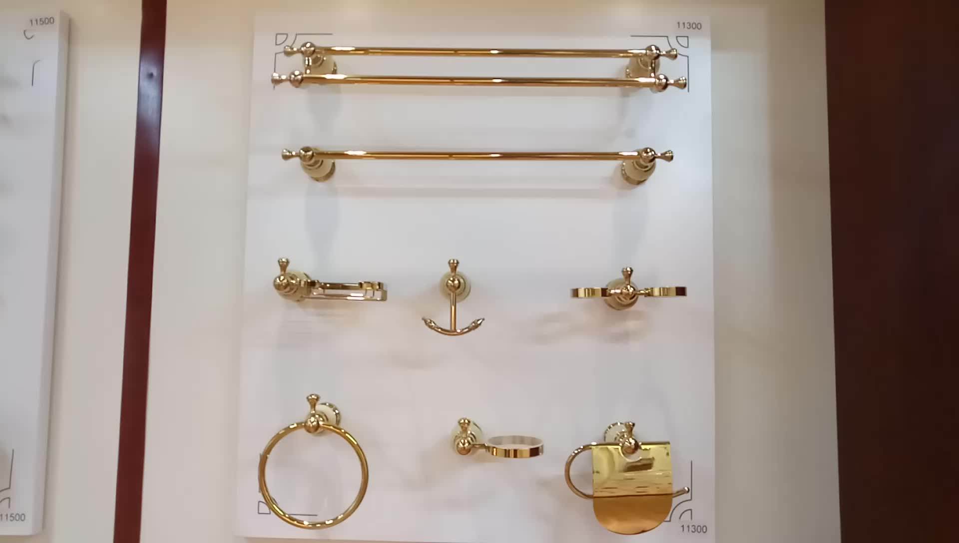 Gold Plated Luxury Bath Hardware Paper Towel Holder Bathroom