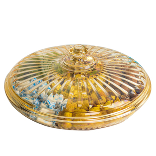 现代创意过年结婚家用干果盘客厅水果盘塑料瓜子盘分格带盖糖果盒