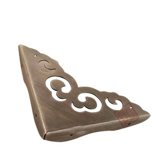 中式仿古柜门纯铜包角首饰盒樟木箱中药柜装饰铜角码护角角片角花