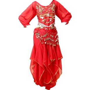 特价印度舞演出服女练习舞蹈服肚皮舞套装舞台套装春夏长袖旋转裤