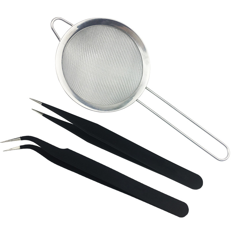 燕窝挑毛工具三件套神器去毛专用镊子夹子过滤网筛漏勺子清洗套装