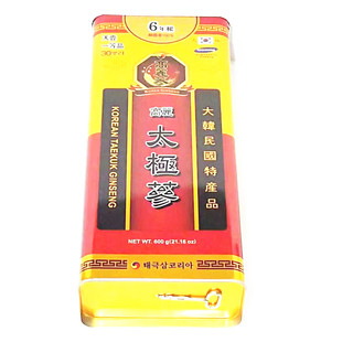 韩国天壹6年根高丽太极人参300g（10支） 铁盒装干人参包邮