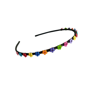 正品韩国发饰成人儿童通用细窄发箍单排小花带钻树脂头箍不嘞