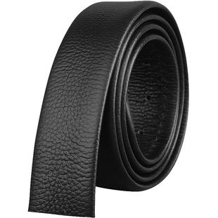 平滑扣皮带不带头真皮男款无头腰带无扣牛皮皮带条打孔不要扣头新