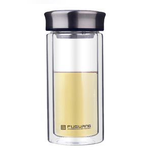 正品富光玻璃杯双层加厚保温泡茶杯过滤带盖大容量办公耐热水杯子