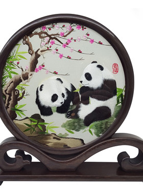 熊猫兰花梅花手工绣包邮成都蜀绣