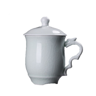 功夫茶具主人杯大号茶杯冰裂釉品茗杯送礼陶瓷汝窑汝瓷龙头杯手工