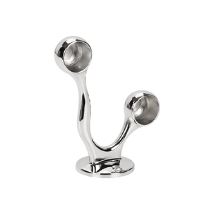 毛巾杆底座衣杆座双圆头和尚头管座窗帘浴帘杆毛巾浴巾管托16/19