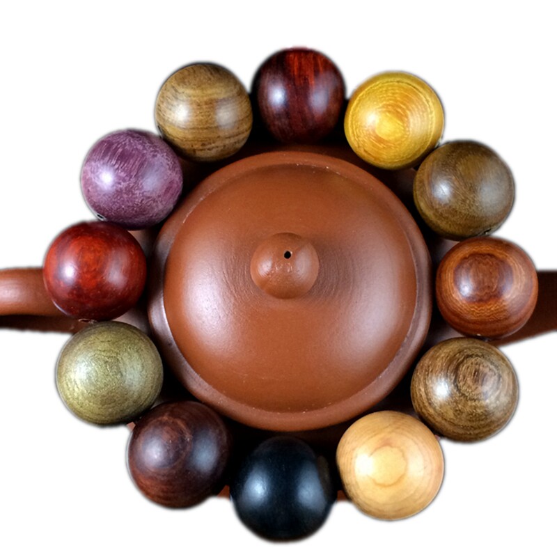 爱艺堂 特价多宝珠佛珠手串 黑檀紫檀红檀金丝楠木红木鉴别标本