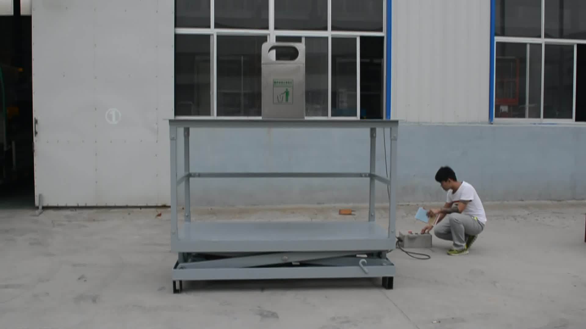 Profession Design Underground System Trash Box Dustbin Scissor Lift