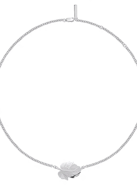 无花果树叶925银项链情侣款