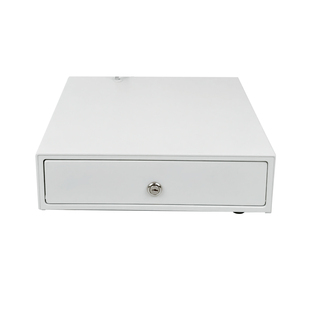 想米300白色双层三格三档锁加厚小钱箱餐饮收银钱箱钱盒子带锁