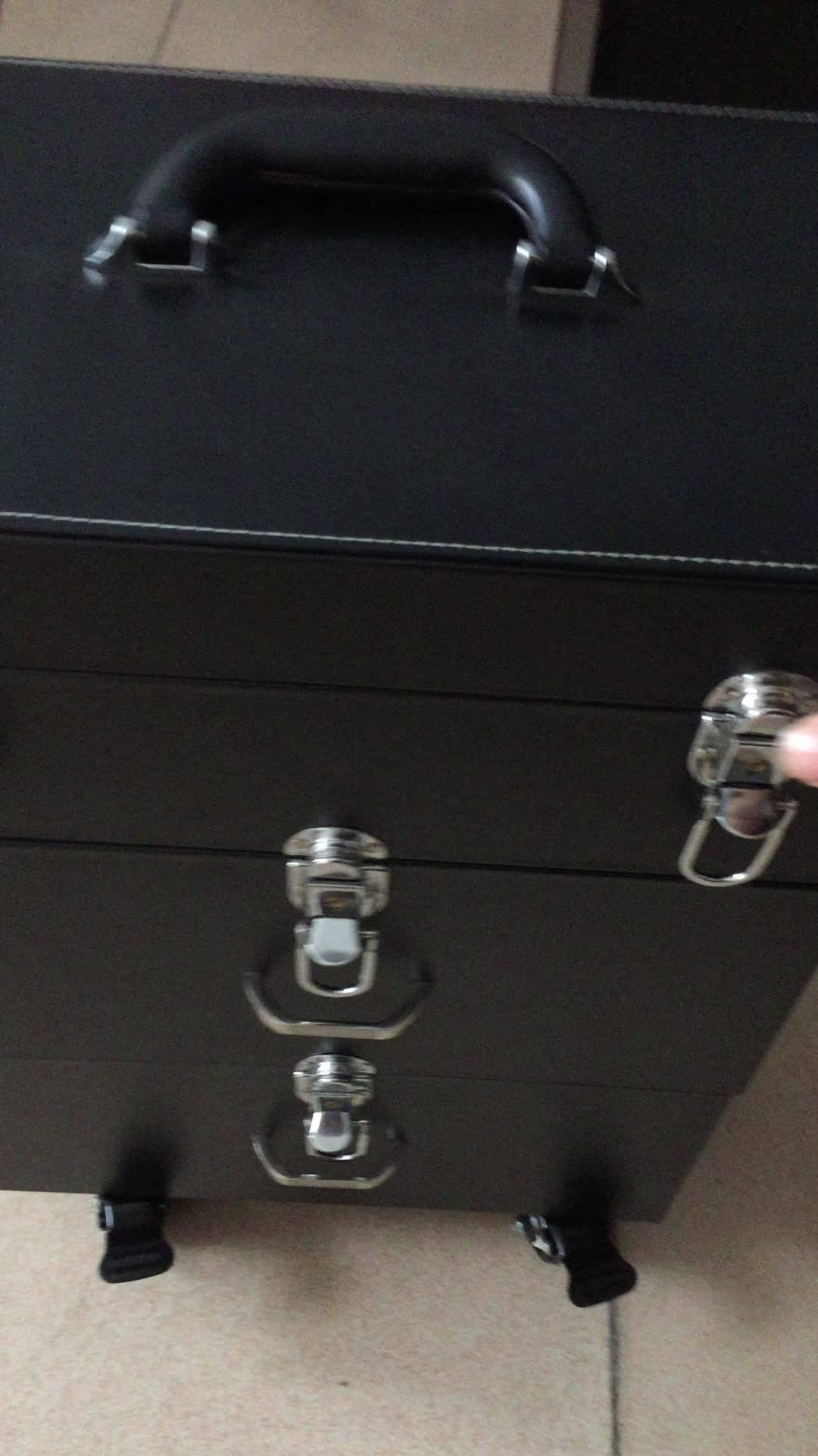 Wholesale Rolling Nail Polish Display Cosmetic Storage Trolley Case