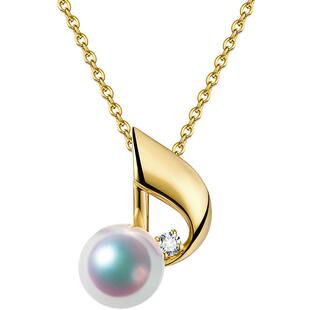 海梵纪珠宝 18K金天然海水珍珠项链Akoya珍珠吊坠单颗锁骨链女