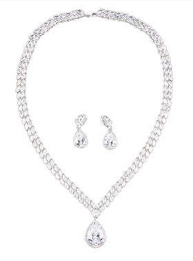 锆石原创婚纱礼服配饰项链耳环