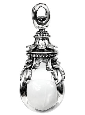 龙爪水晶球吊坠复古泰银项链