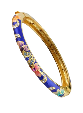 七宝烧椭圆形掐丝景泰蓝手镯