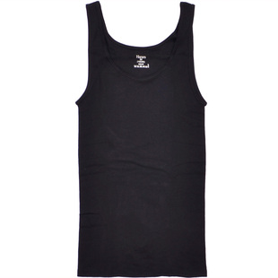 hanes恒适打底背心U领女纯色夏季简约纯棉显瘦修身BSW802 正品