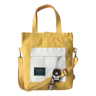 帆布袋女单肩ins风日系大容量简约百搭斜挎包学生装书手提布袋子