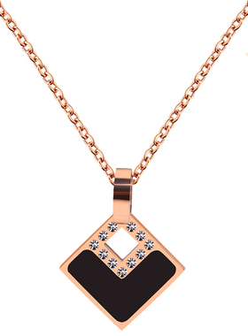 镶钻黑色短款首饰品锁骨链