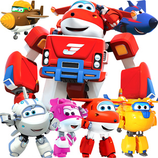 正版超级飞侠大号变形机器人玩具套装乐迪大壮小爱多多圆圆包警长